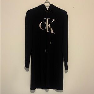 Calvin Klein Black Long Sleeve sweatshirt Dress size Women’s M Like new